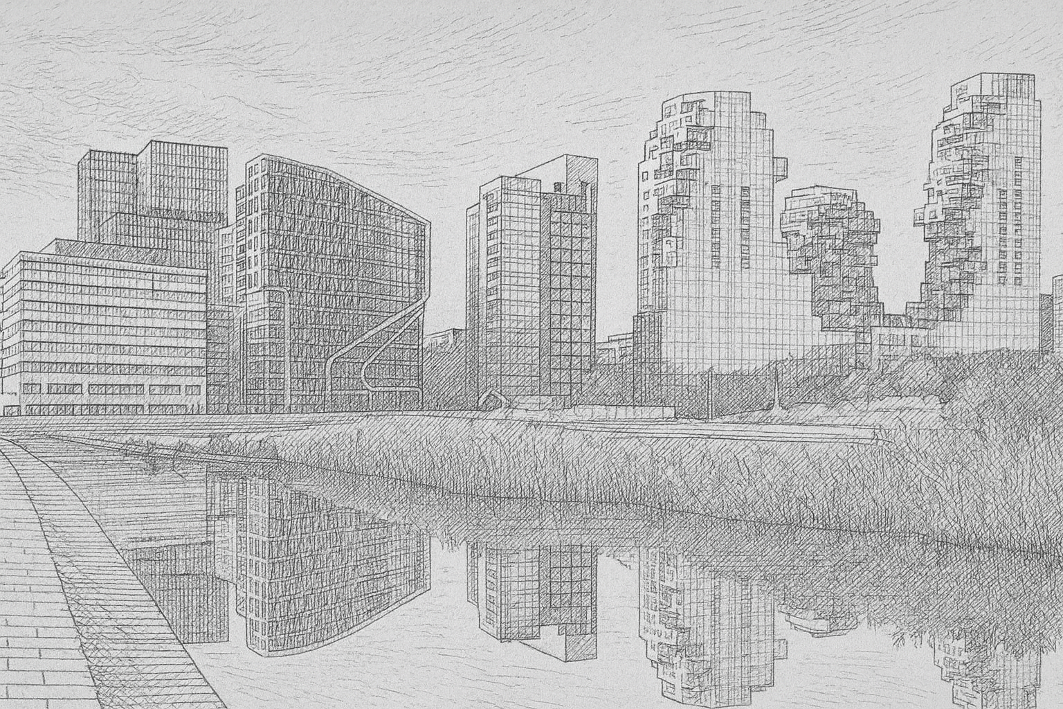 Amsterdam Zuidas skyline