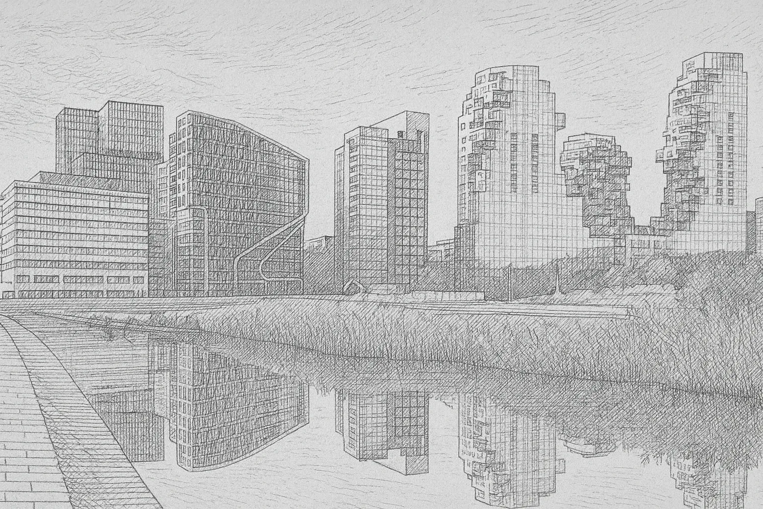 Amsterdam Zuidas skyline